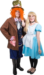 Mad Hatter and Alice in Wonderland characters