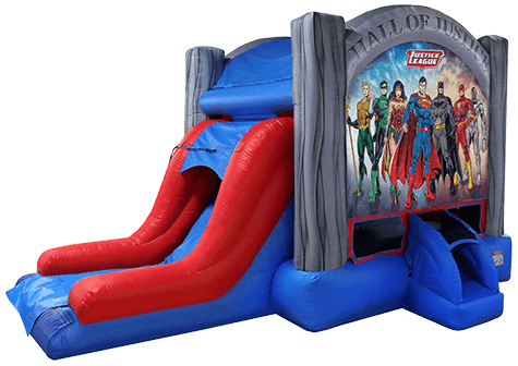 Justice League Deluxe Bounce House with a slide