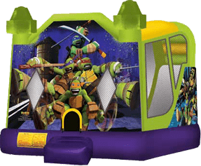 Teenage Mutant Ninja Turtles Bounce House with a slide