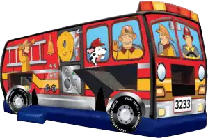 Fire Truck Inflatable Obstacle Course