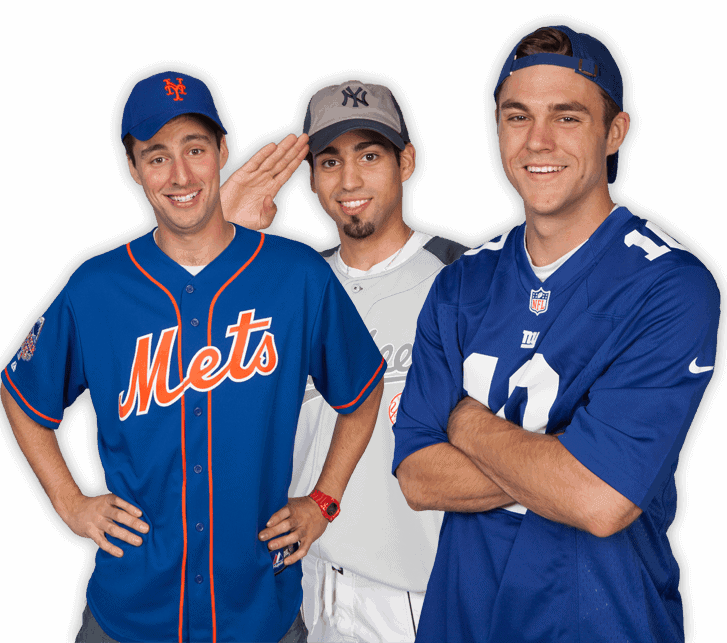 New York Yankees, Nets, and Giants characters