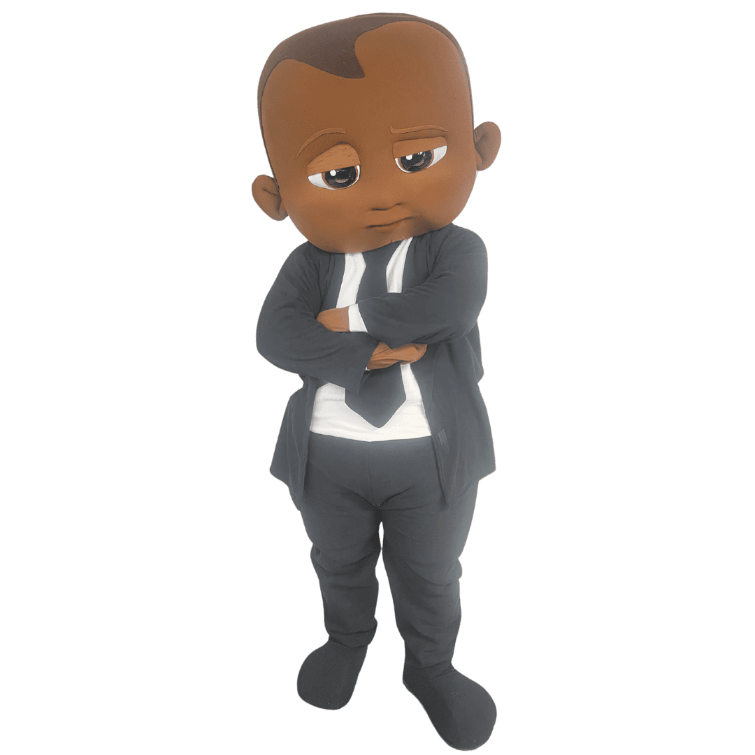 Boss Baby African American Boy mascot