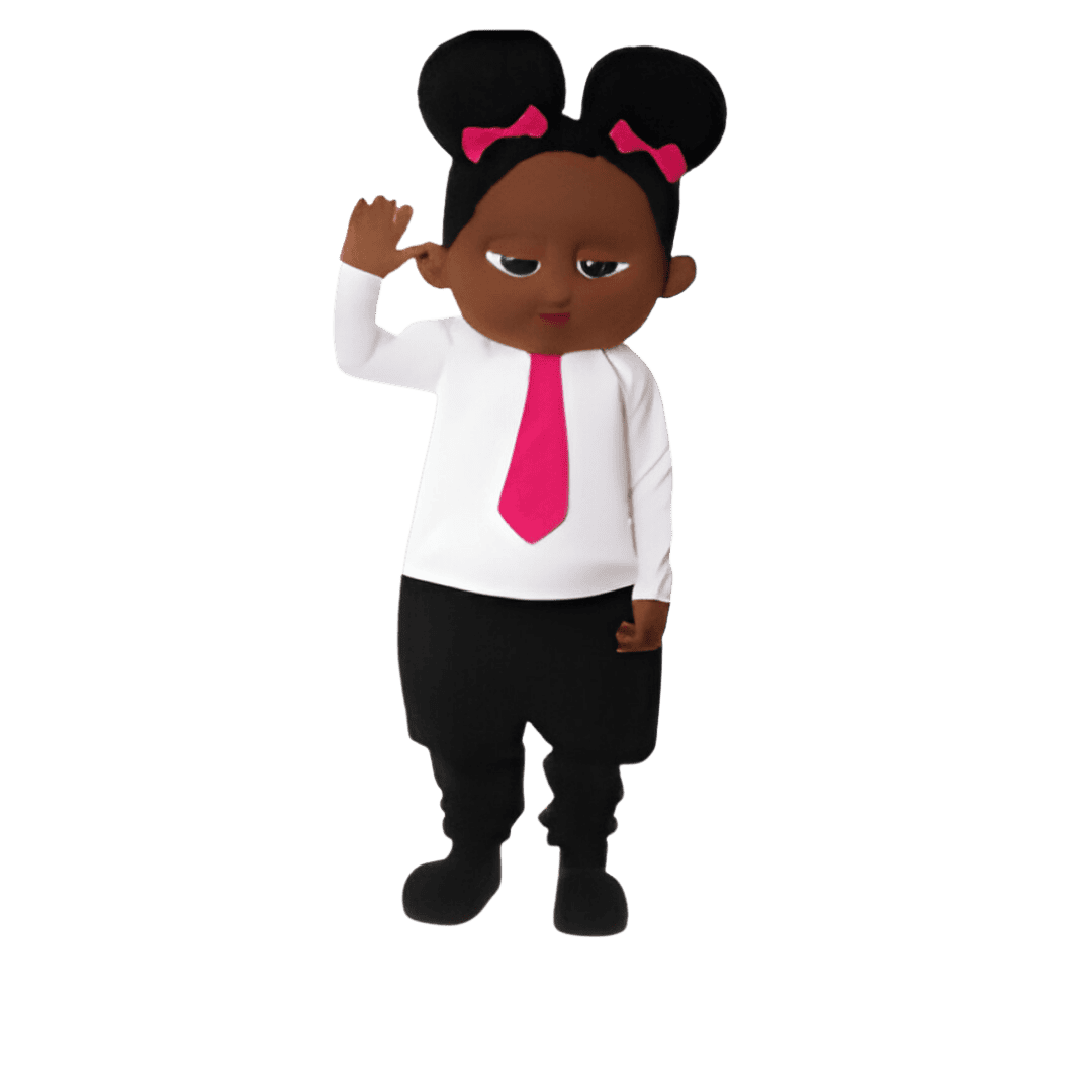 Boss Baby African American Girl mascot