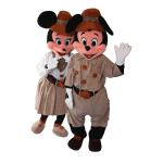 Safari Mickey and Minnie Mouse mascots